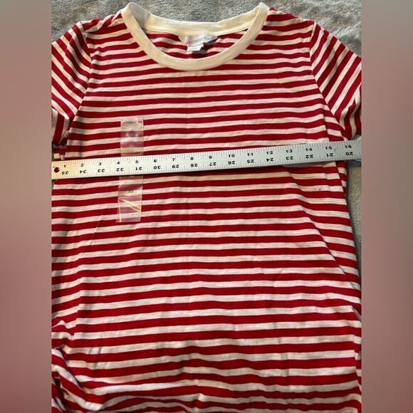 NWT Liz Claiborne Tee Cinched Red and White Size XS - Picture 5 of 6